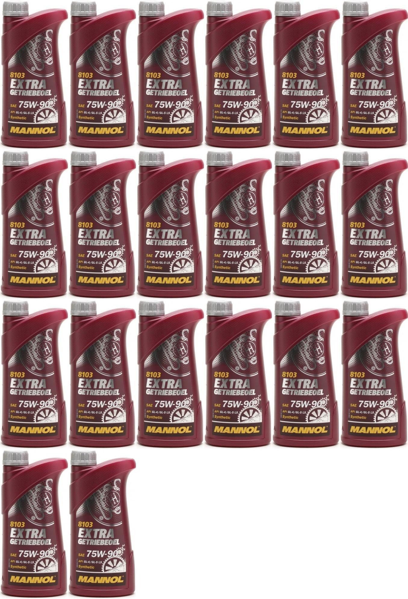 MANNOL Extra Getriebeoel 75W-90 API GL 4/GL 5 LS 20x 1l = 20 Liter
