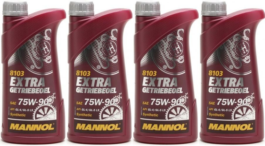 MANNOL Extra Getriebeoel 75W-90 API GL 4/GL 5 LS 4x 1l = 4 Liter