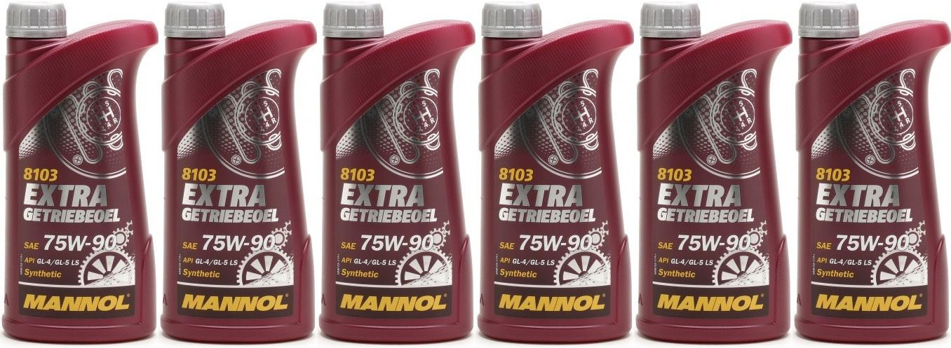 MANNOL Extra Getriebeoel 75W-90 API GL 4/GL 5 LS 6x 1l = 6 Liter