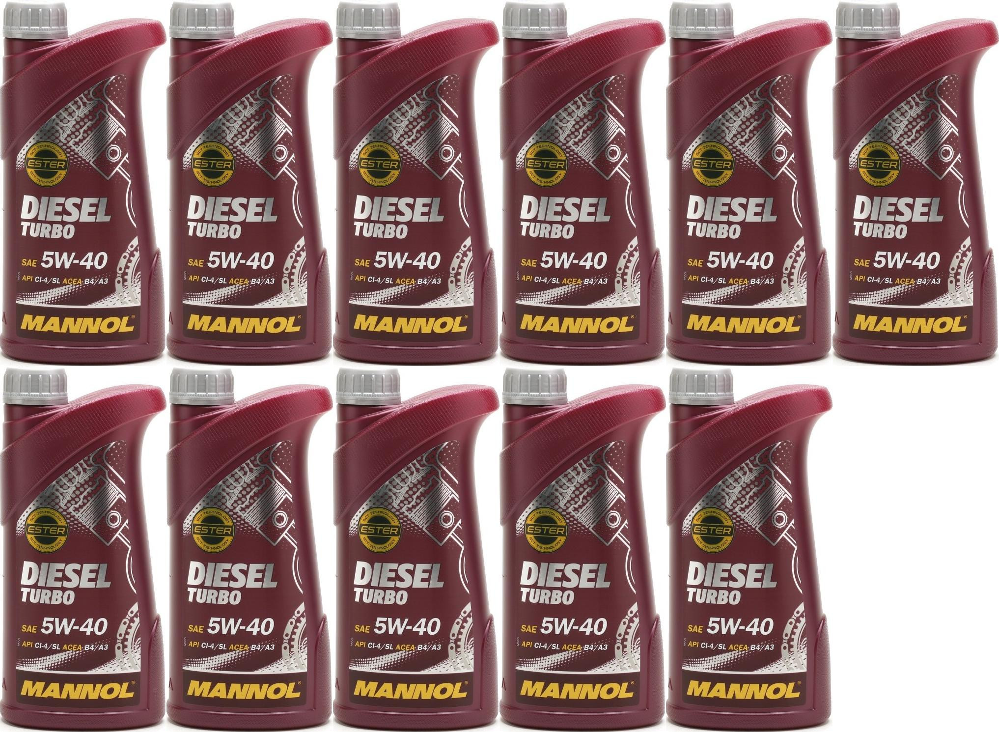 MANNOL Diesel Turbo 5W-40 Motoröl 11x 1l = 11 Liter