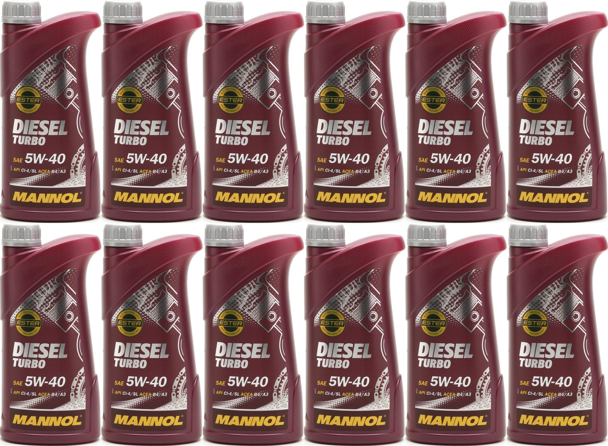 MANNOL Diesel Turbo 5W-40 Motoröl 12x 1l = 12 Liter