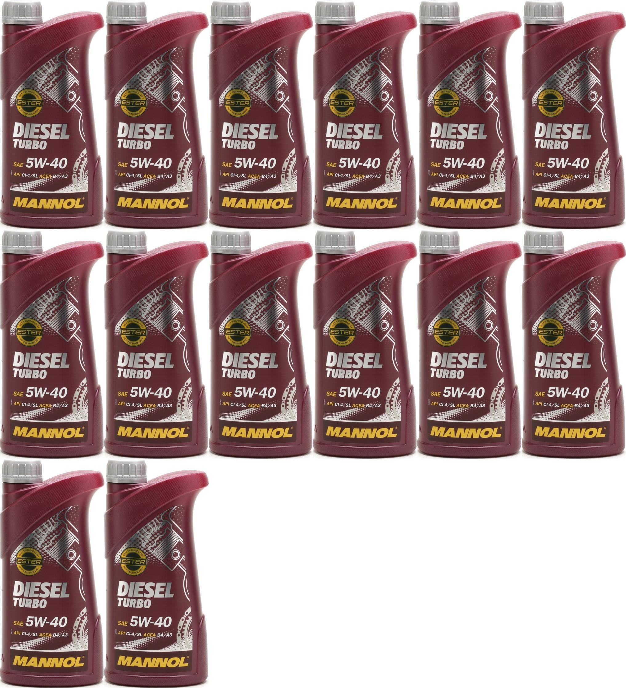 MANNOL Diesel Turbo 5W-40 Motoröl 14x 1l = 14 Liter