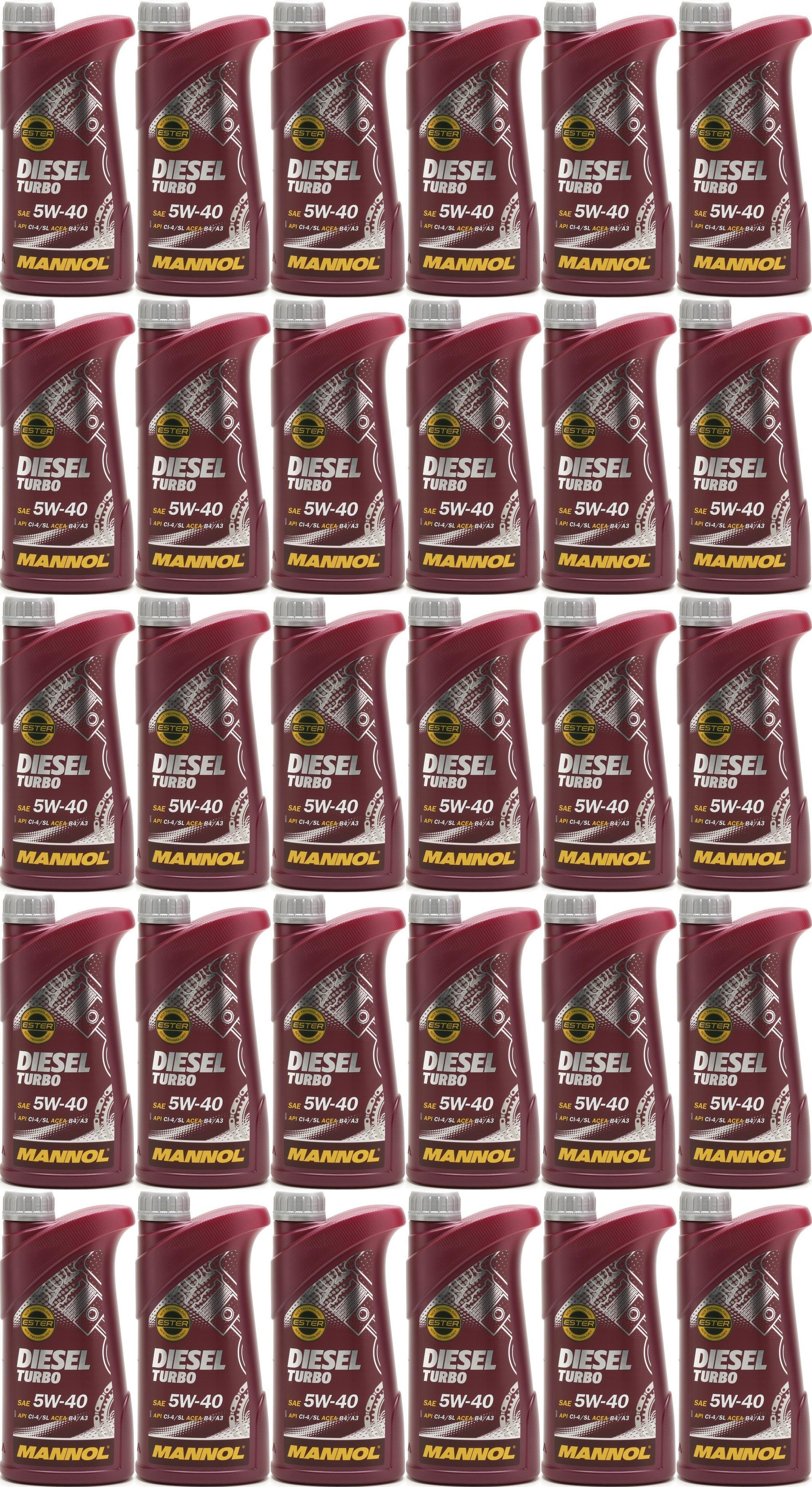 MANNOL Diesel Turbo 5W-40 Motoröl 30x 1l = 30 Liter