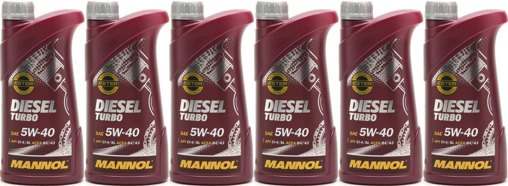 MANNOL Diesel Turbo 5W-40 Motoröl 6x 1l = 6 Liter