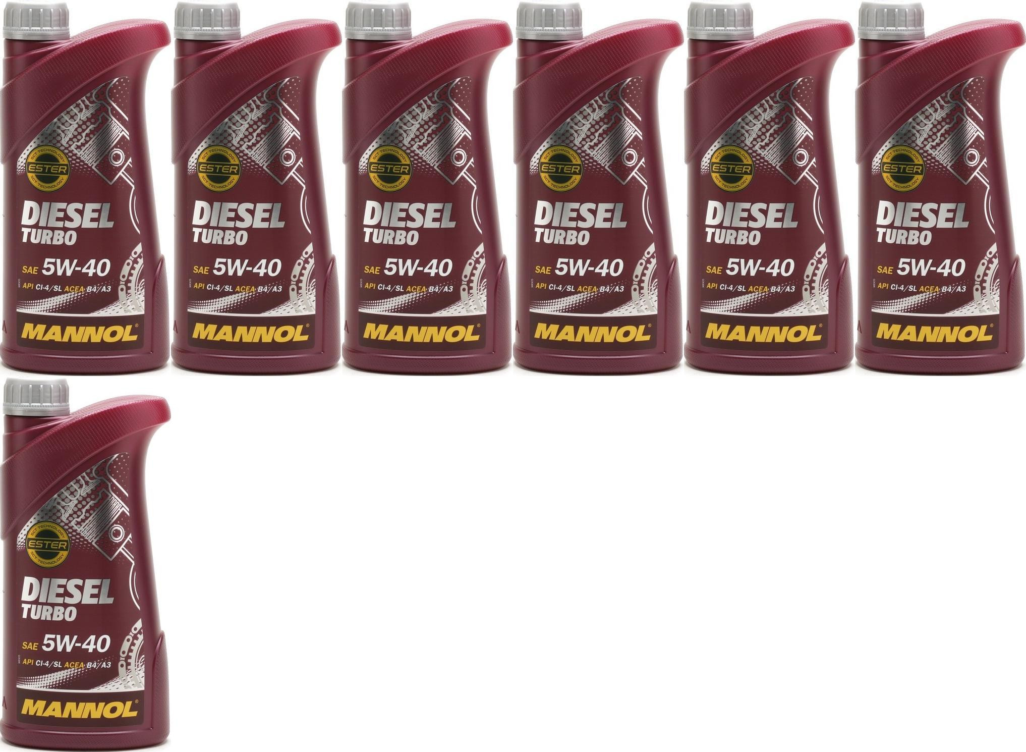 MANNOL Diesel Turbo 5W-40 Motoröl 7x 1l = 7 Liter