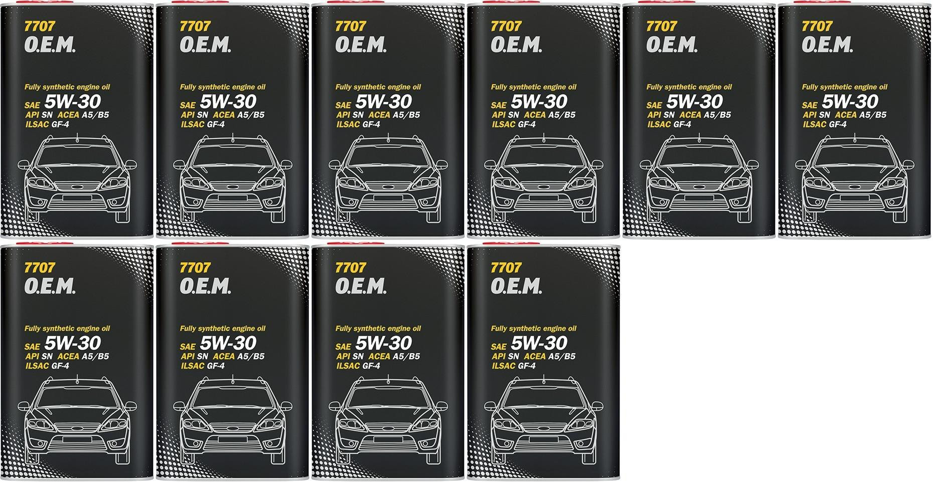 MANNOL 7707 O.E.M. 5W-30 Motoröl (Volvo/Ford) Blechdose 10x 1l = 10 Liter