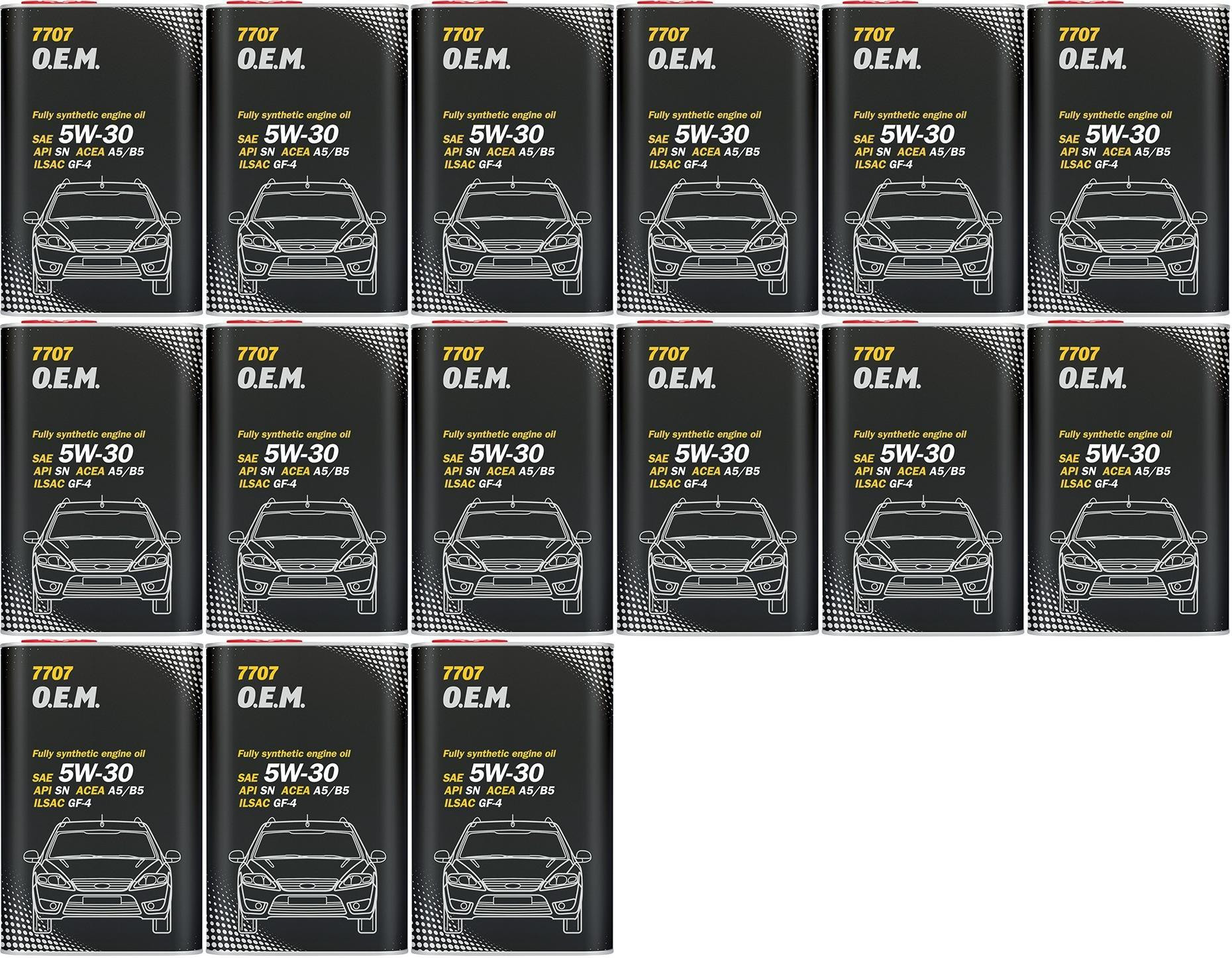 MANNOL 7707 O.E.M. 5W-30 Motoröl (Volvo/Ford) Blechdose 15x 1l = 15 Liter