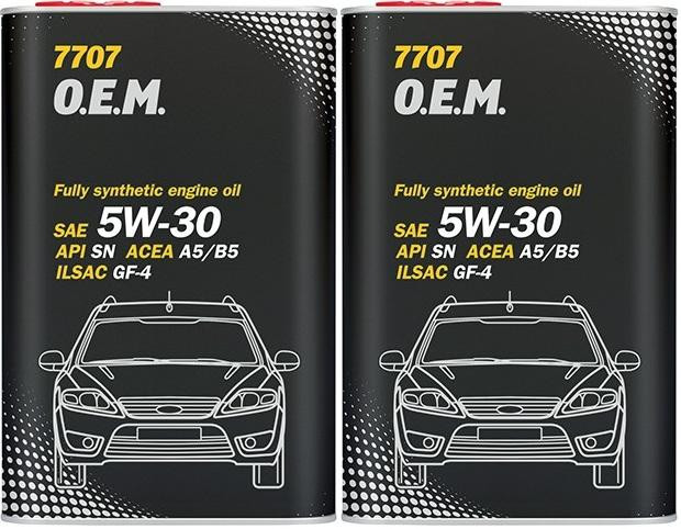 MANNOL 7707 O.E.M. 5W-30 Motoröl (Volvo/Ford) Blechdose 2x 1l = 2 Liter