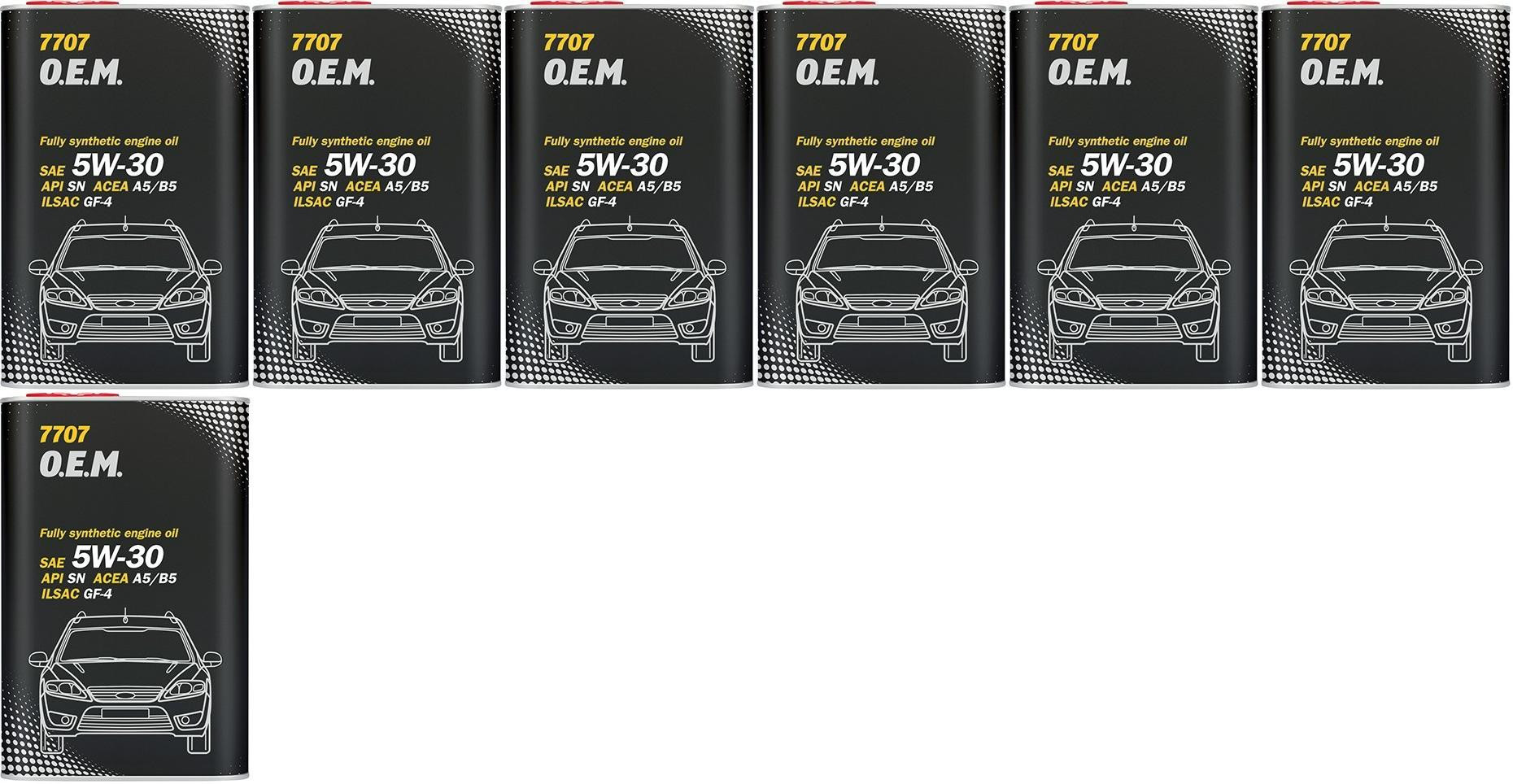 MANNOL 7707 O.E.M. 5W-30 Motoröl (Volvo/Ford) Blechdose 7x 1l = 7 Liter