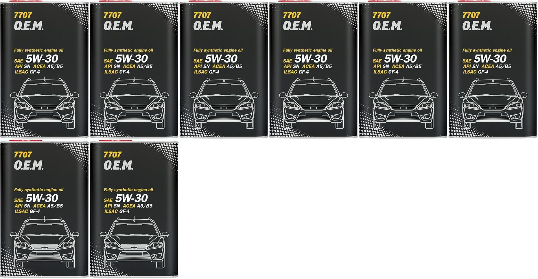 MANNOL 7707 O.E.M. 5W-30 Motoröl (Volvo/Ford) Blechdose 8x 1l = 8 Liter