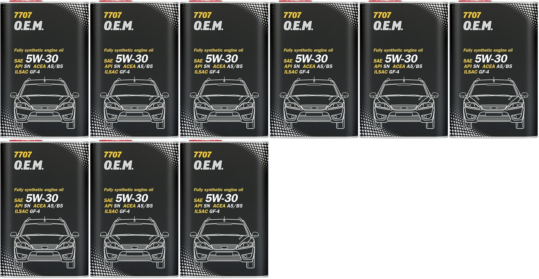 MANNOL 7707 O.E.M. 5W-30 Motoröl (Volvo/Ford) Blechdose 9x 1l = 9 Liter