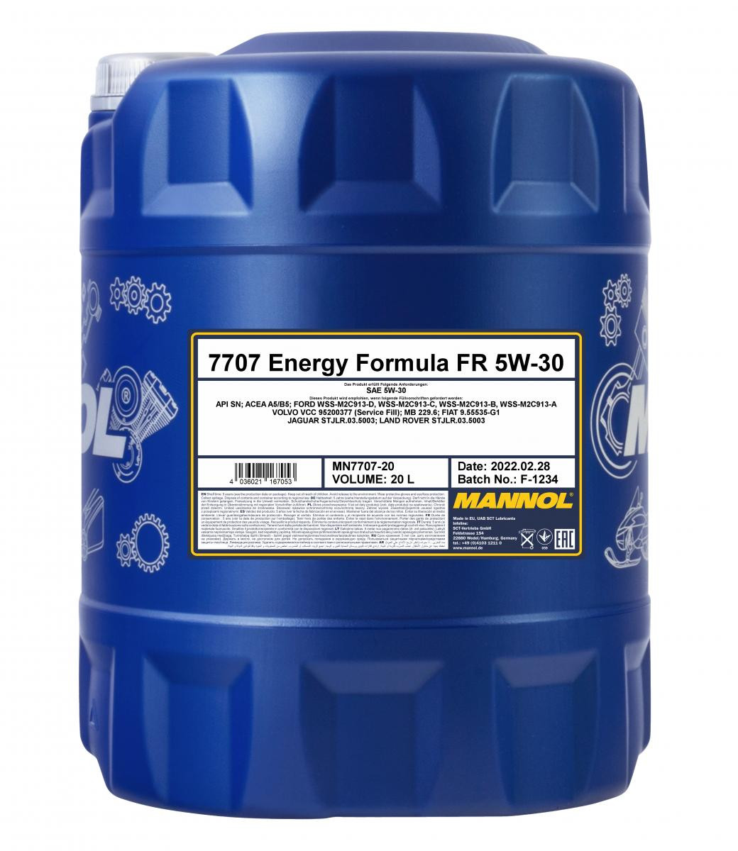 Mannol 7707 Energy Formula FR 5W-30 Motoröl 20l Kanister