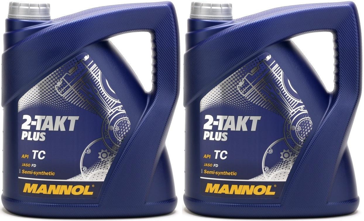 MANNOL 2-Takt Plus teilsynthetisches Motorrad Motoröl 2x 4l = 8 Liter