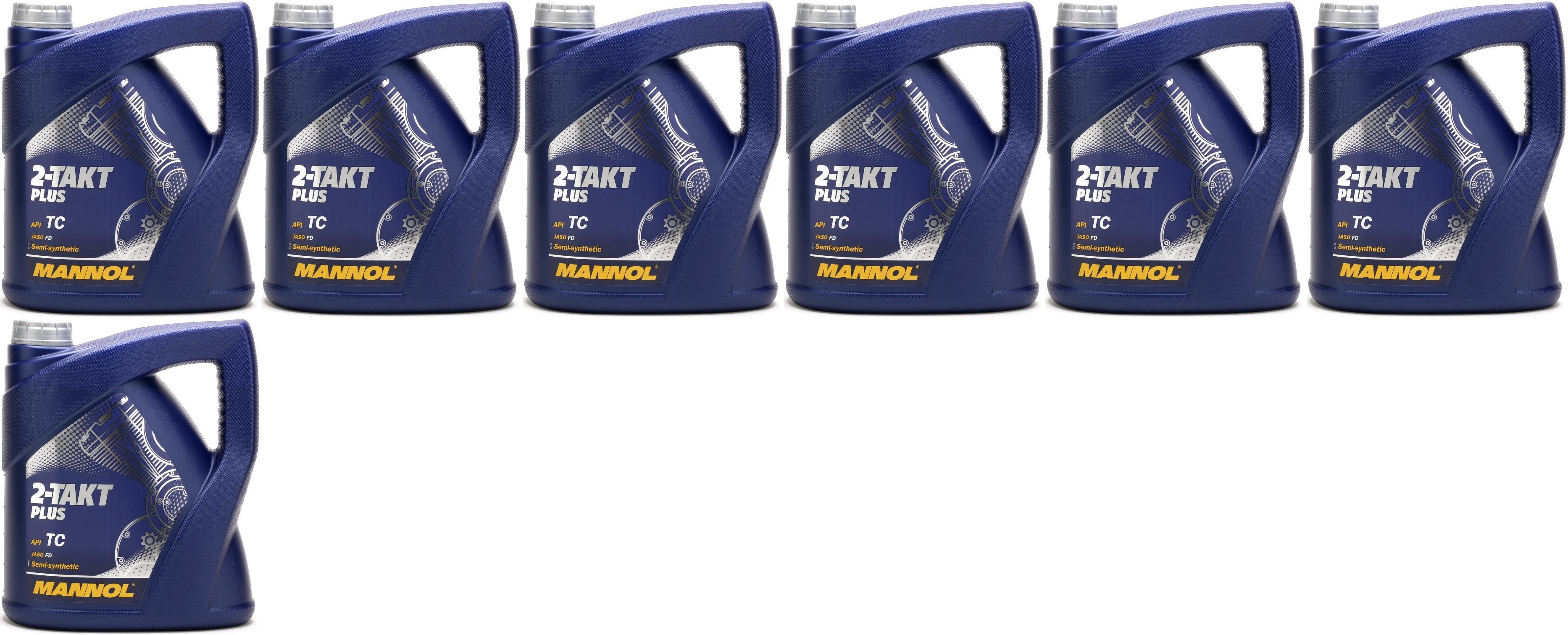 MANNOL 2-Takt Plus teilsynthetisches Motorrad Motoröl 7x 4l = 28 Liter