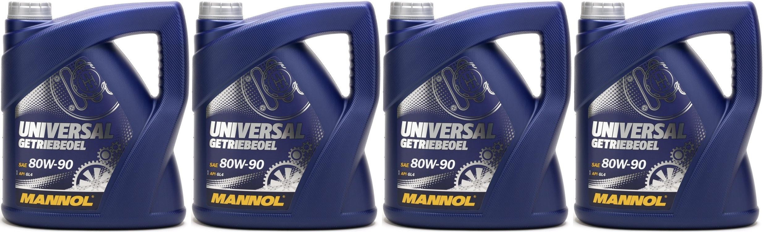 MANNOL Universal Getriebeöl 80W-90 API GL 4 4x 4l = 16 Liter