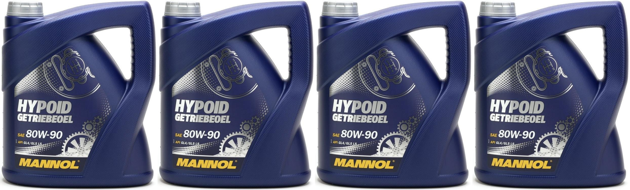 MANNOL Hypoid Getriebeöl 80W-90 API GL 4/GL 5 LS 4x 4l = 16 Liter