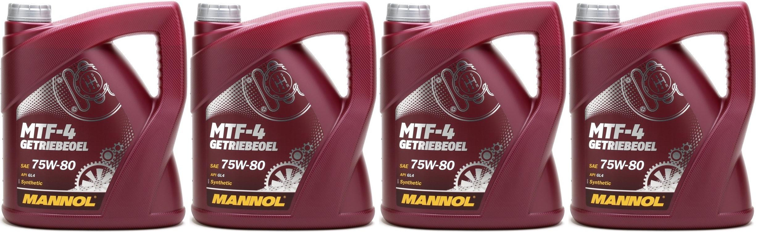 MANNOL MTF-4 Getriebeoel 75W-80 API GL-4 4x 4l = 16 Liter