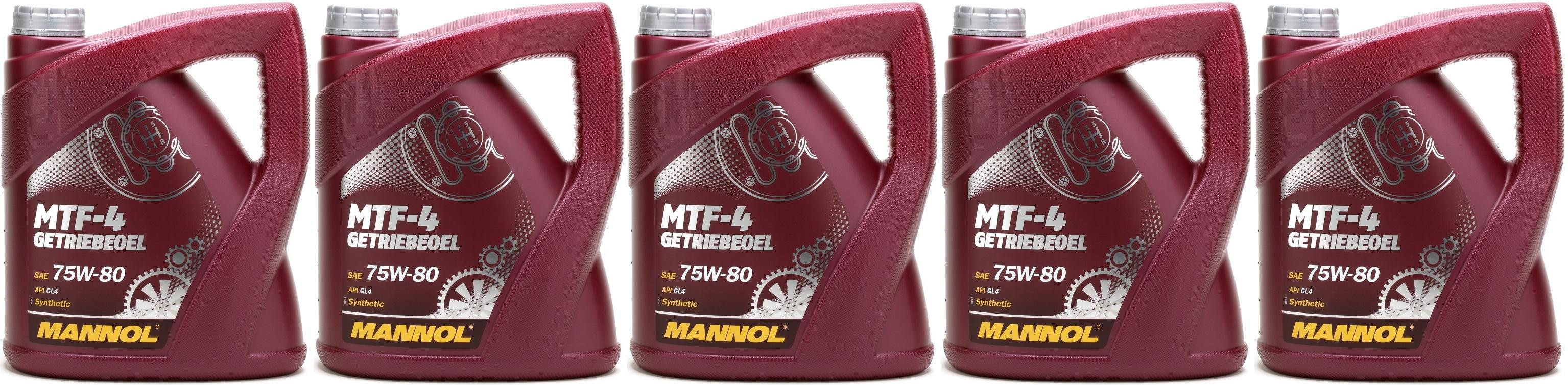MANNOL MTF-4 Getriebeoel 75W-80 API GL-4 5x 4l = 20 Liter