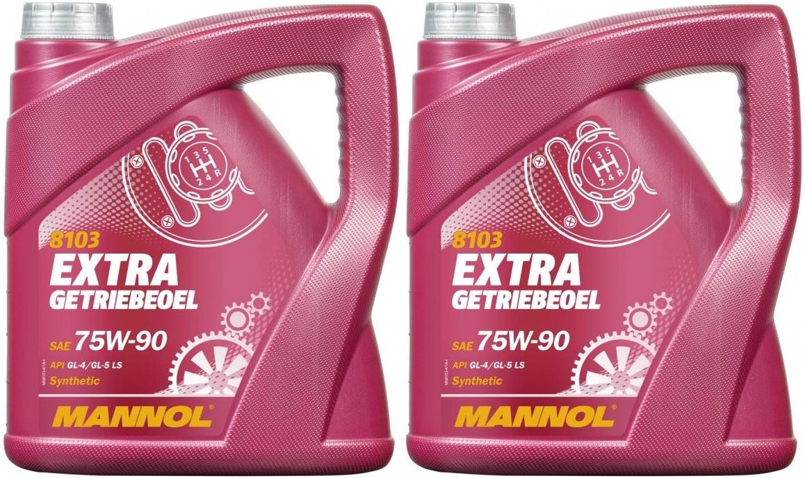 MANNOL Extra Getriebeoel 75W-90 API GL 4/GL 5 LS 2x 4l = 8 Liter