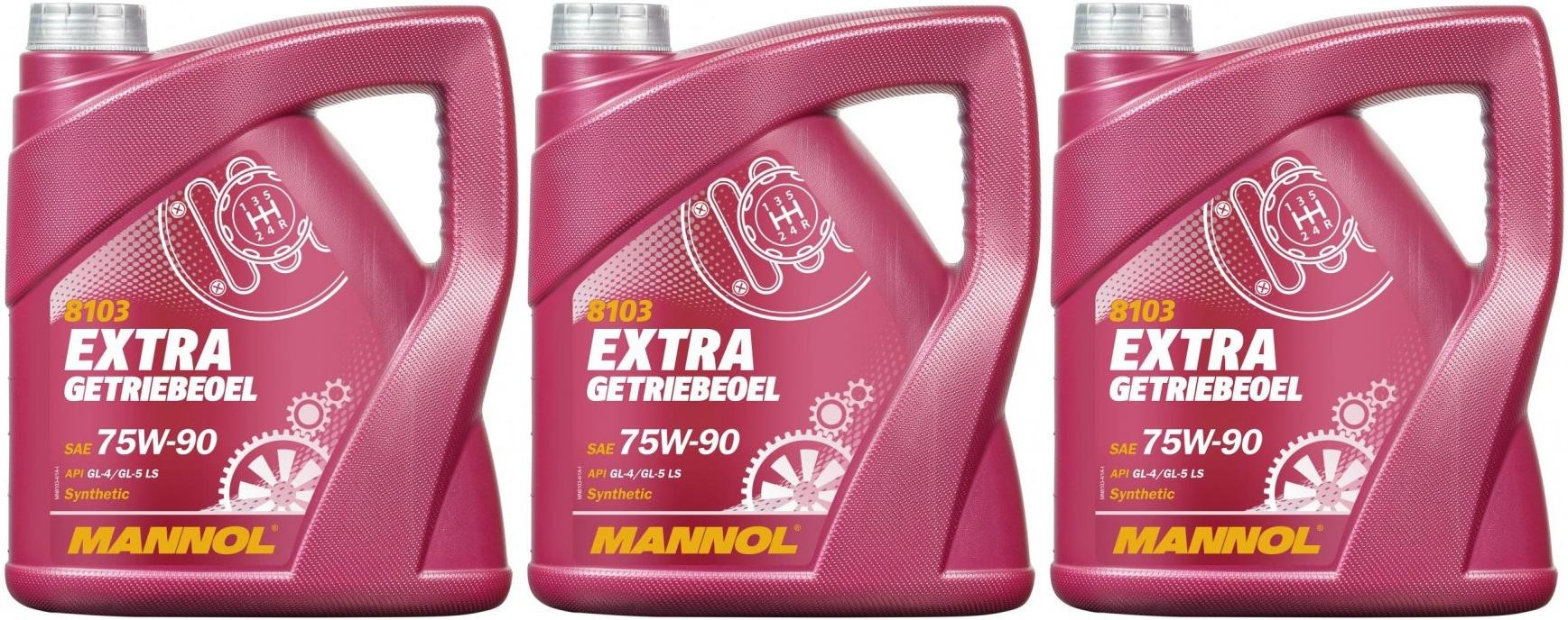 MANNOL Extra Getriebeoel 75W-90 API GL 4/GL 5 LS 3x 4l = 12 Liter