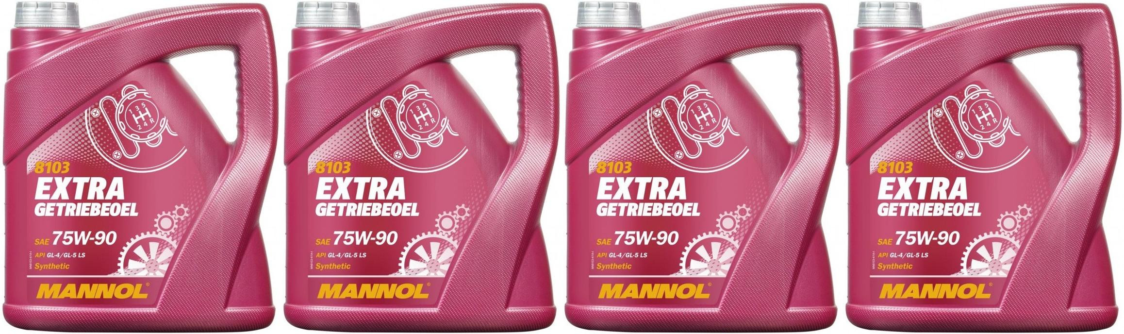 MANNOL Extra Getriebeoel 75W-90 API GL 4/GL 5 LS 4x 4l = 16 Liter