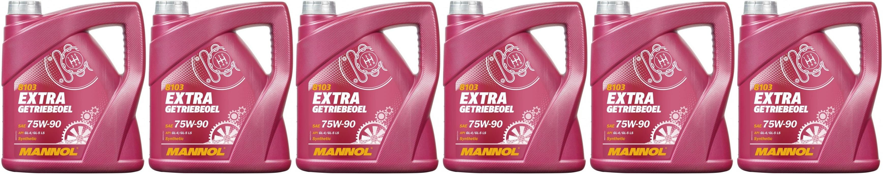 MANNOL Extra Getriebeoel 75W-90 API GL 4/GL 5 LS 6x 4l = 24 Liter