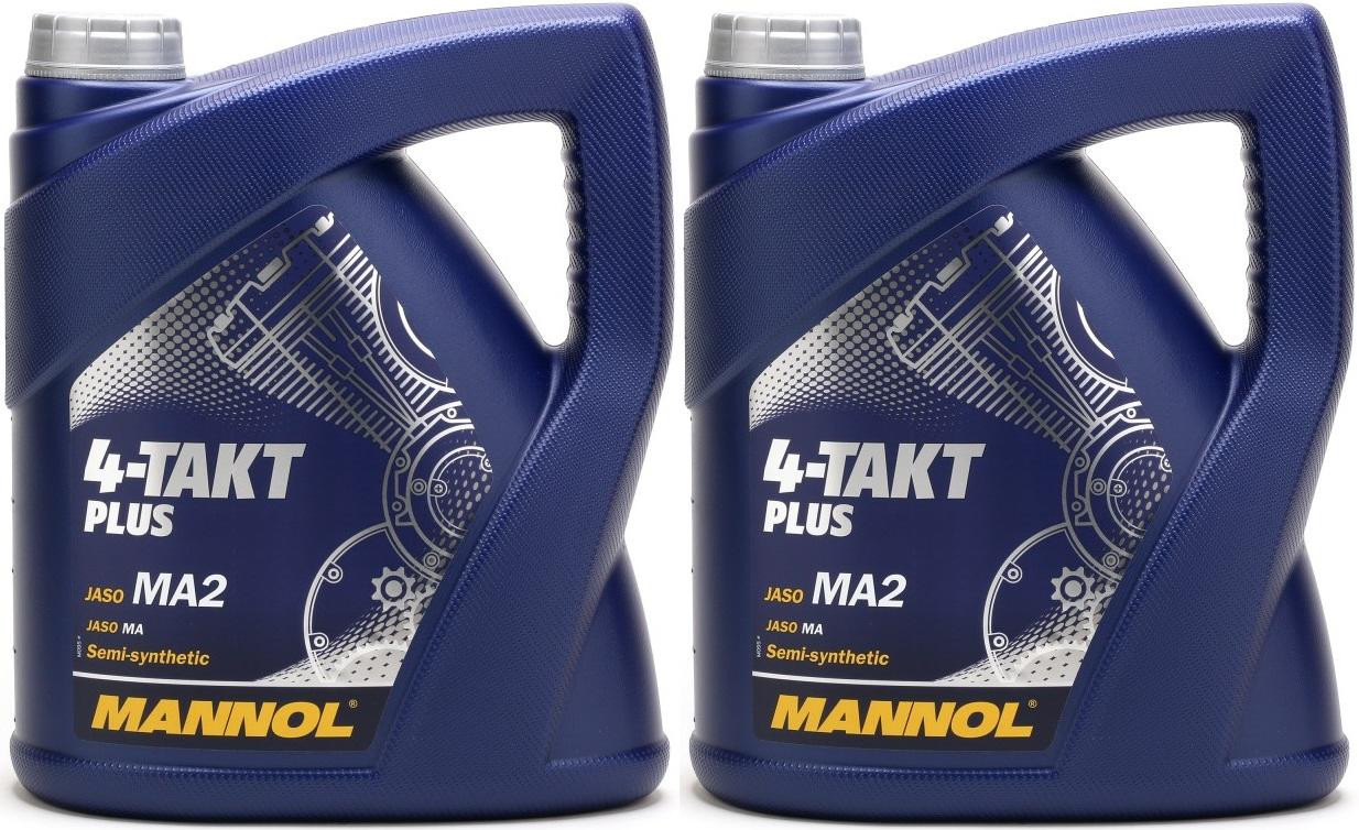 MANNOL 4-Takt Plus 10W-40 Motorrad Motoröl 2x 4l = 8 Liter