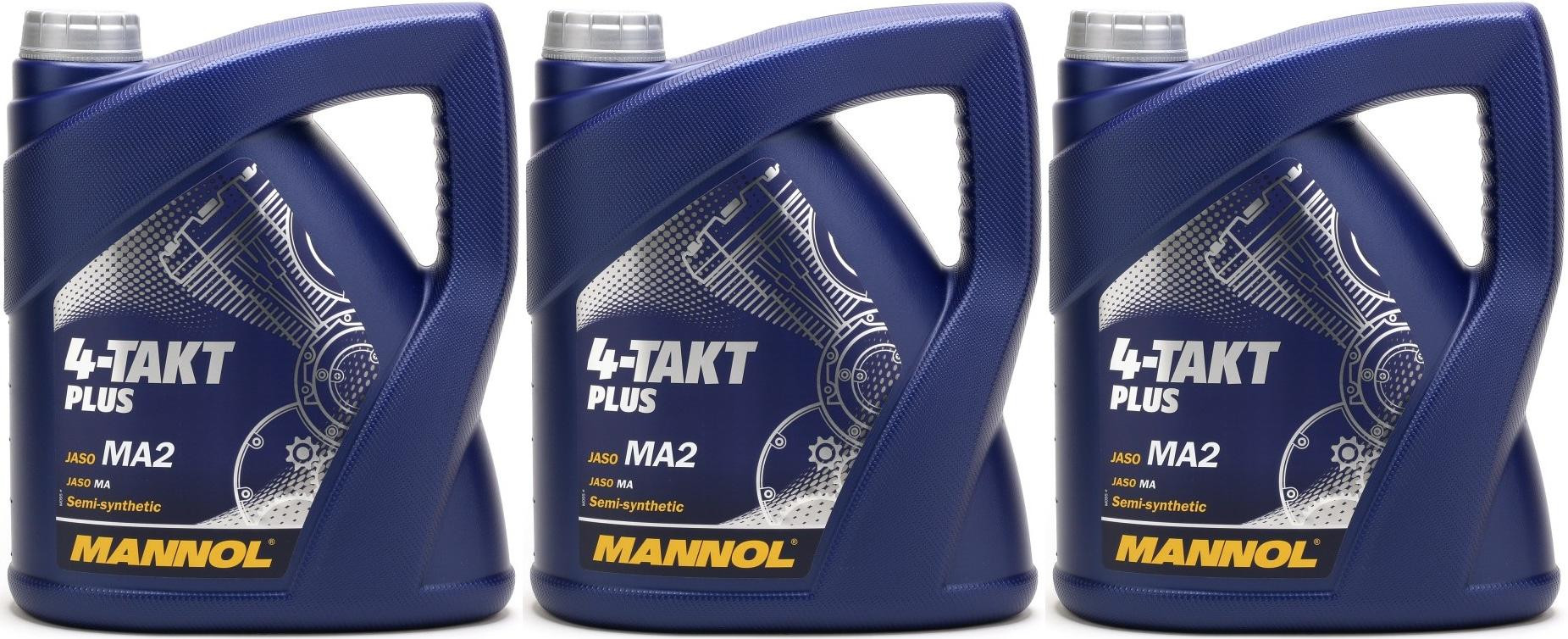 MANNOL 4-Takt Plus 10W-40 Motorrad Motoröl 3x 4l = 12 Liter