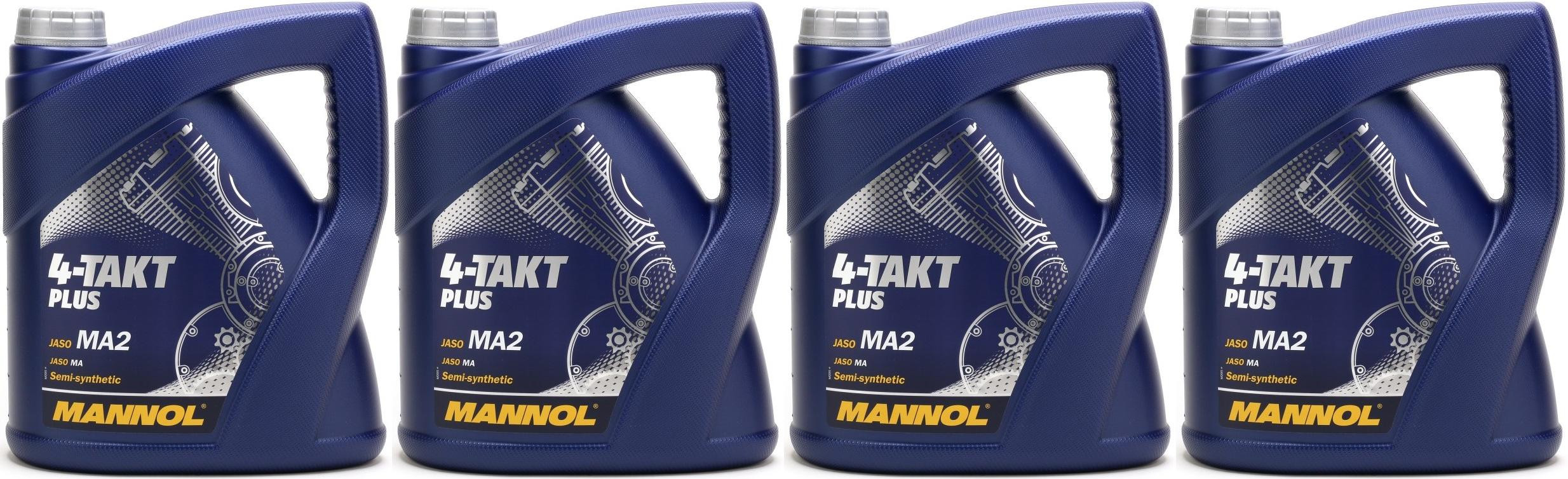 MANNOL 4-Takt Plus 10W-40 Motorrad Motoröl 4x 4l = 16 Liter