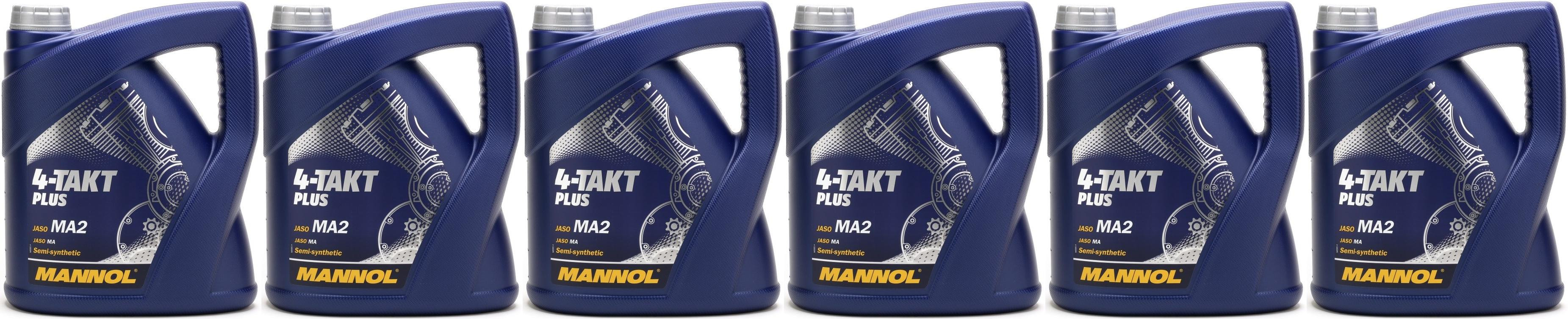 MANNOL 4-Takt Plus 10W-40 Motorrad Motoröl 6x 4l = 24 Liter