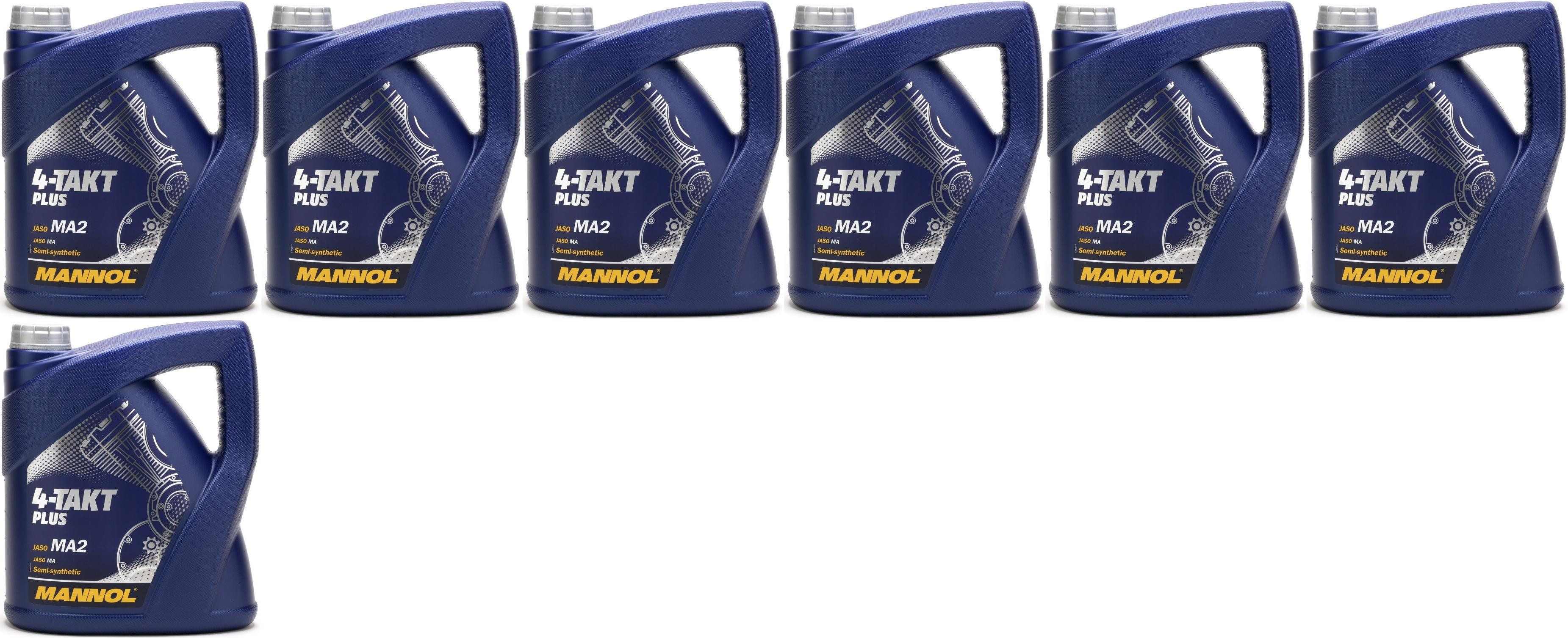 MANNOL 4-Takt Plus 10W-40 Motorrad Motoröl 7x 4l = 28 Liter