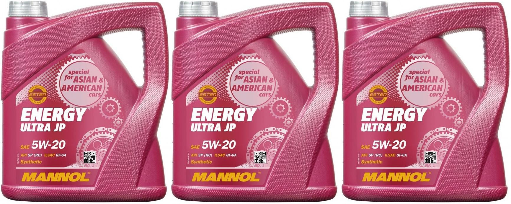 MANNOL Energy Ultra JP 5W-20 Motoröl 3x 4l = 12 Liter
