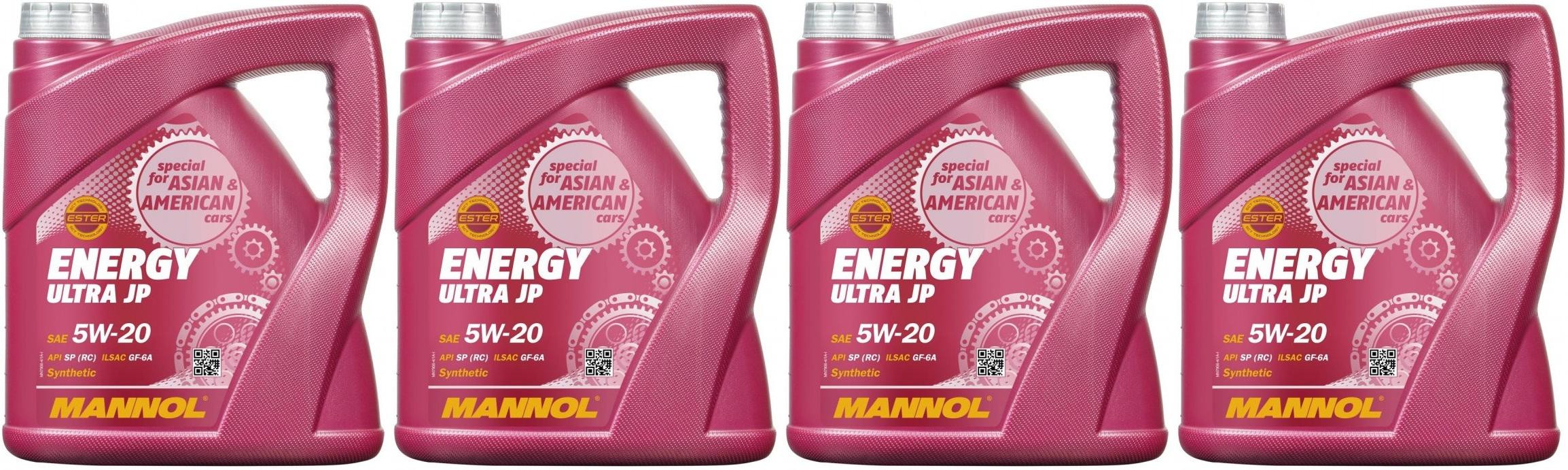 MANNOL Energy Ultra JP 5W-20 Motoröl 4x 4l = 16 Liter