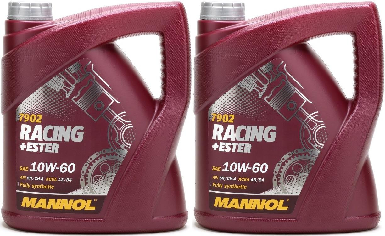 MANNOL Racing+Ester 10W-60 Motoröl 2x 4l = 8 Liter