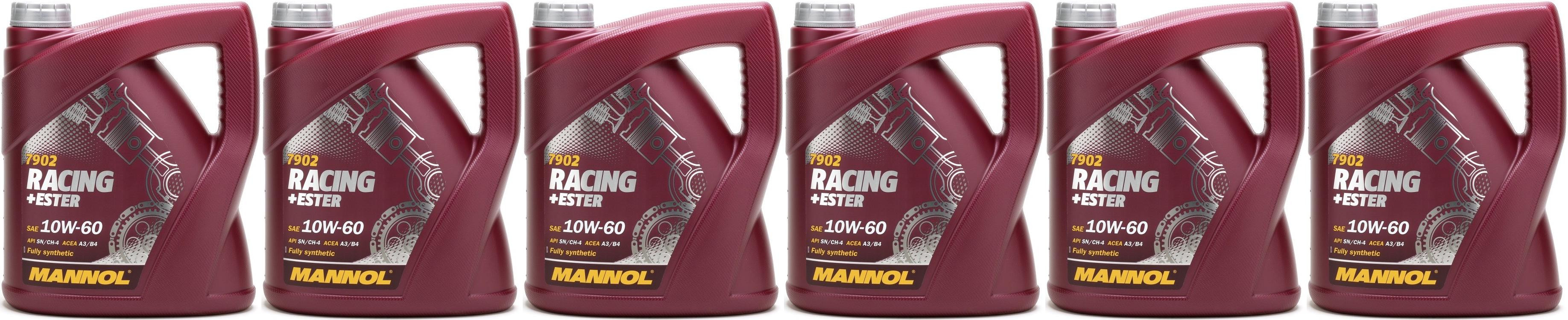 MANNOL Racing+Ester 10W-60 Motoröl 6x 4l = 24 Liter