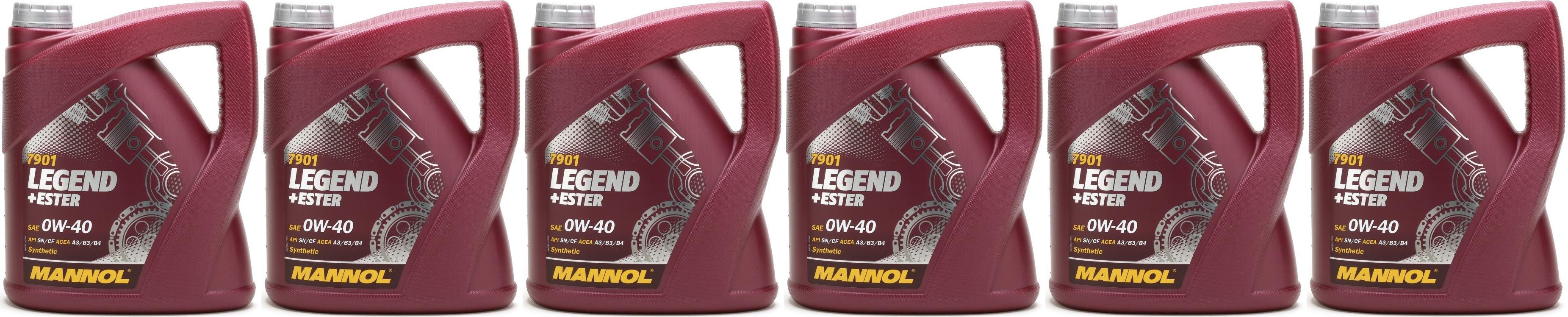 MANNOL Legend+Ester 0W-40 Motoröl 6x 4l = 24 Liter