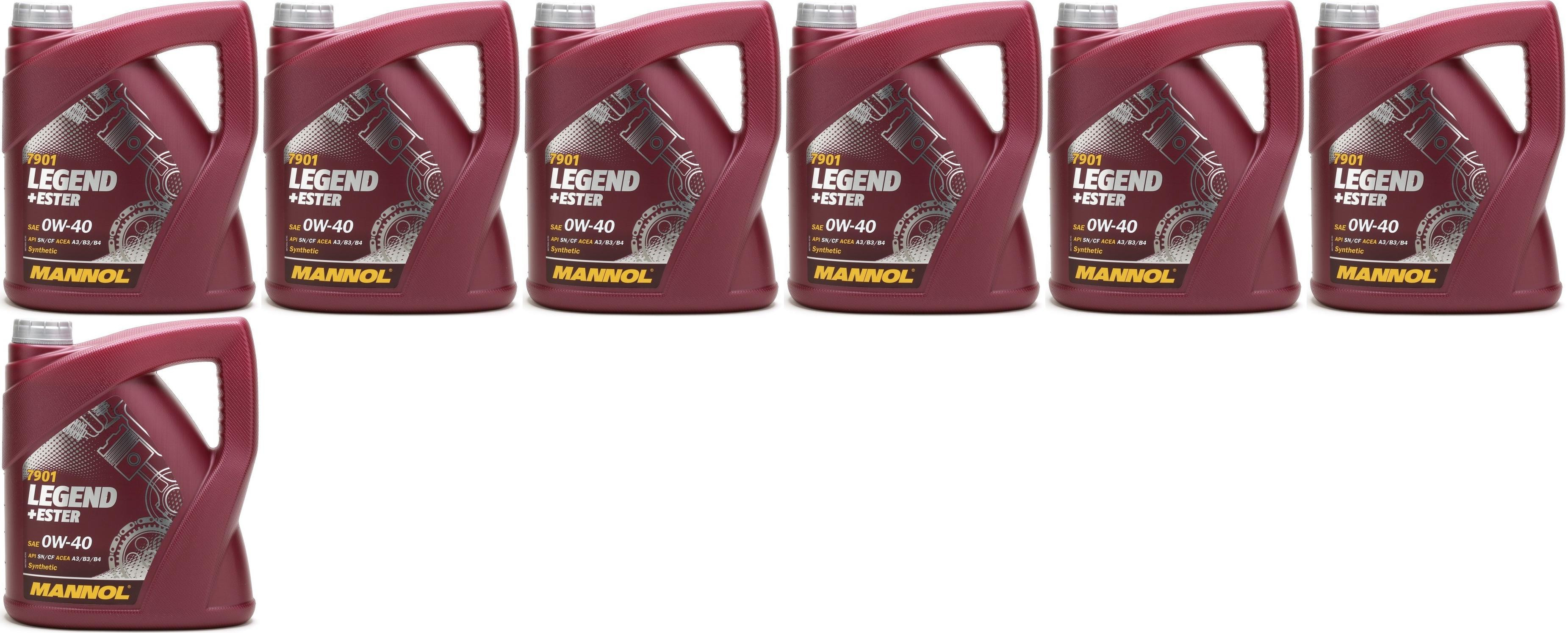 MANNOL Legend+Ester 0W-40 Motoröl 7x 4l = 28 Liter