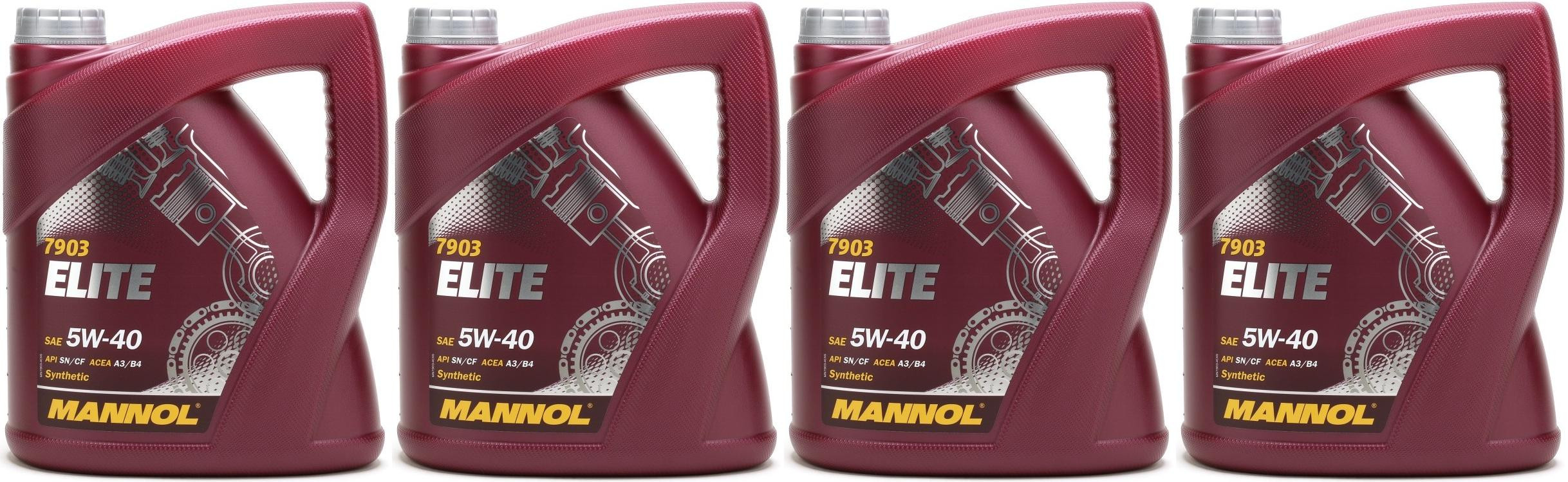 MANNOL Elite 5W-40 Motoröl 4x 4l = 16 Liter