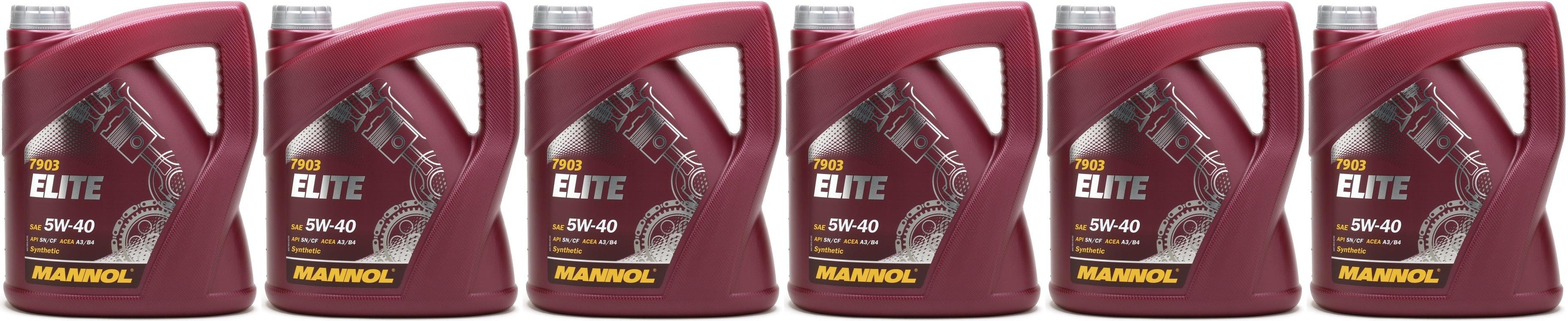 MANNOL Elite 5W-40 Motoröl 6x 4l = 24 Liter