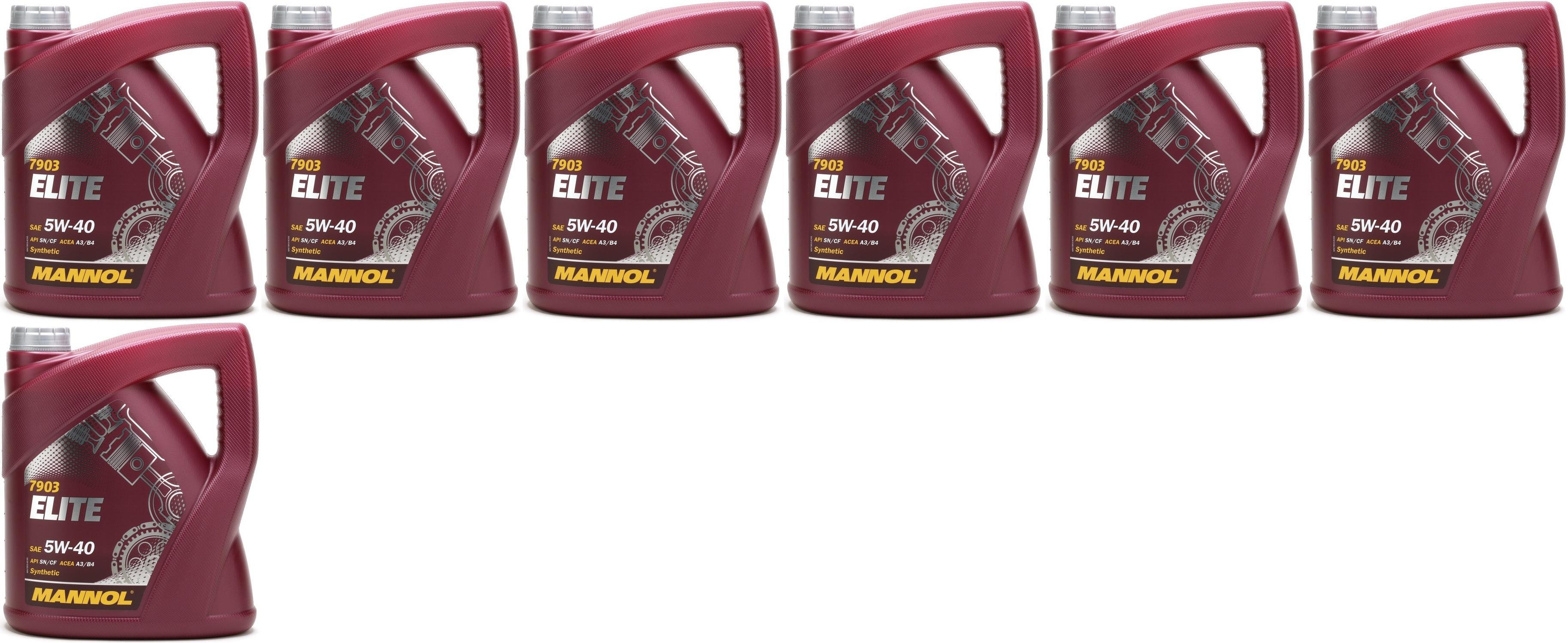 MANNOL Elite 5W-40 Motoröl 7x 4l = 28 Liter