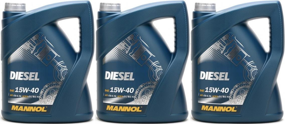 MANNOL Diesel 15W-40 Motoröl 3x 5 = 15 Liter