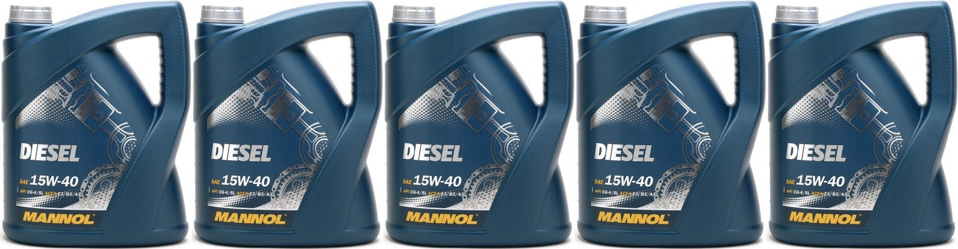 MANNOL Diesel 15W-40 Motoröl 5x 5 = 25 Liter