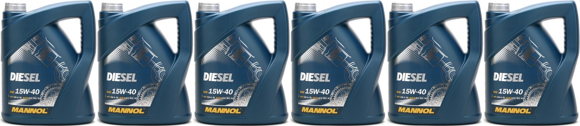 MANNOL Diesel 15W-40 Motoröl 6x 5 = 30 Liter