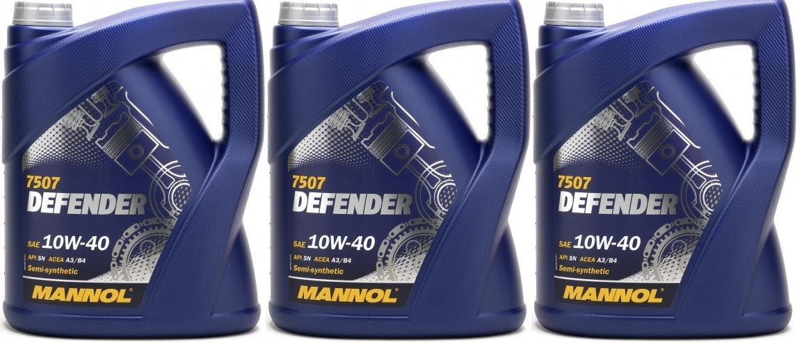 Mannol Defender 10W-40 Diesel & Benziner Motoröl 3x 5 = 15 Liter
