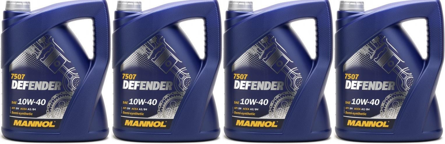 Mannol Defender 10W-40 Diesel & Benziner Motoröl 4x 5 = 20 Liter
