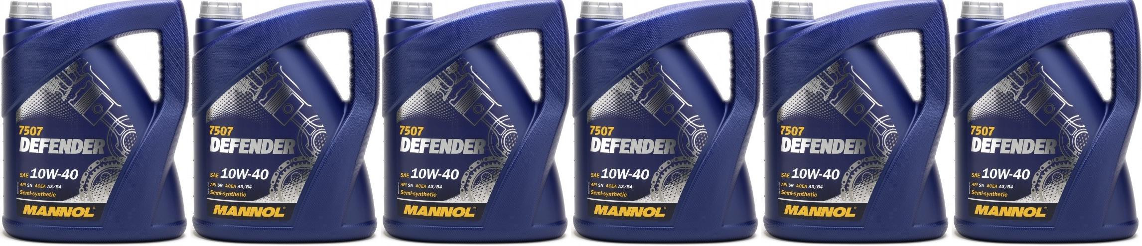 Mannol Defender 10W-40 Diesel & Benziner Motoröl 6x 5 = 30 Liter