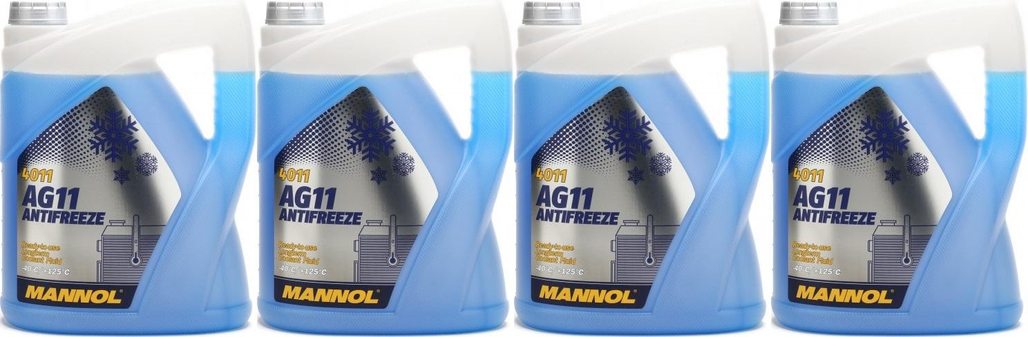 Mannol Kühlerfrostschutz Antifreeze AG11 -40 Fertigmischung 4x 5 = 20 Liter