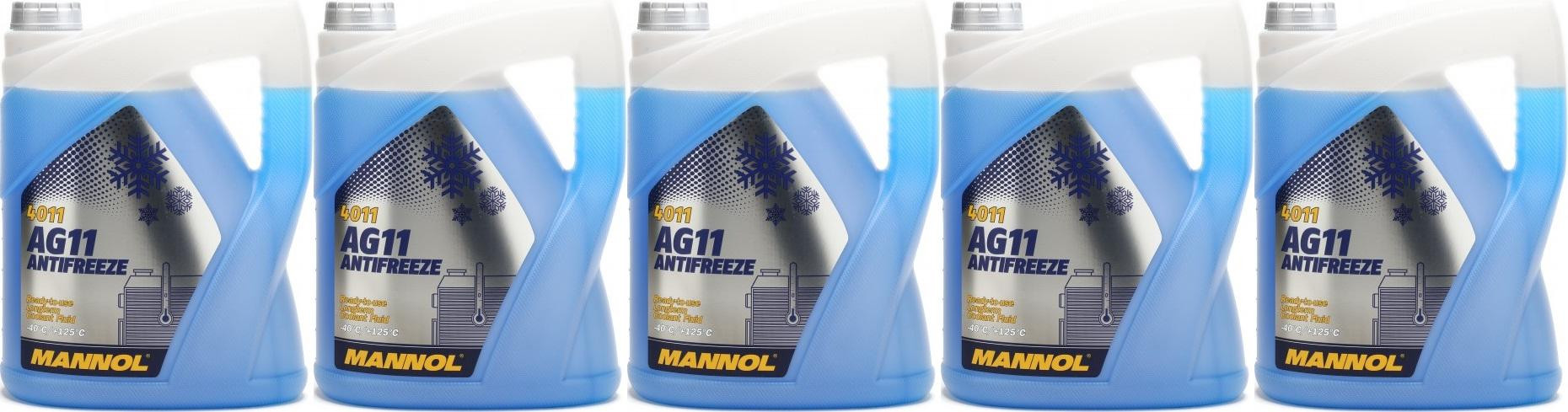 Mannol Kühlerfrostschutz Antifreeze AG11 -40 Fertigmischung 5x 5 = 25 Liter