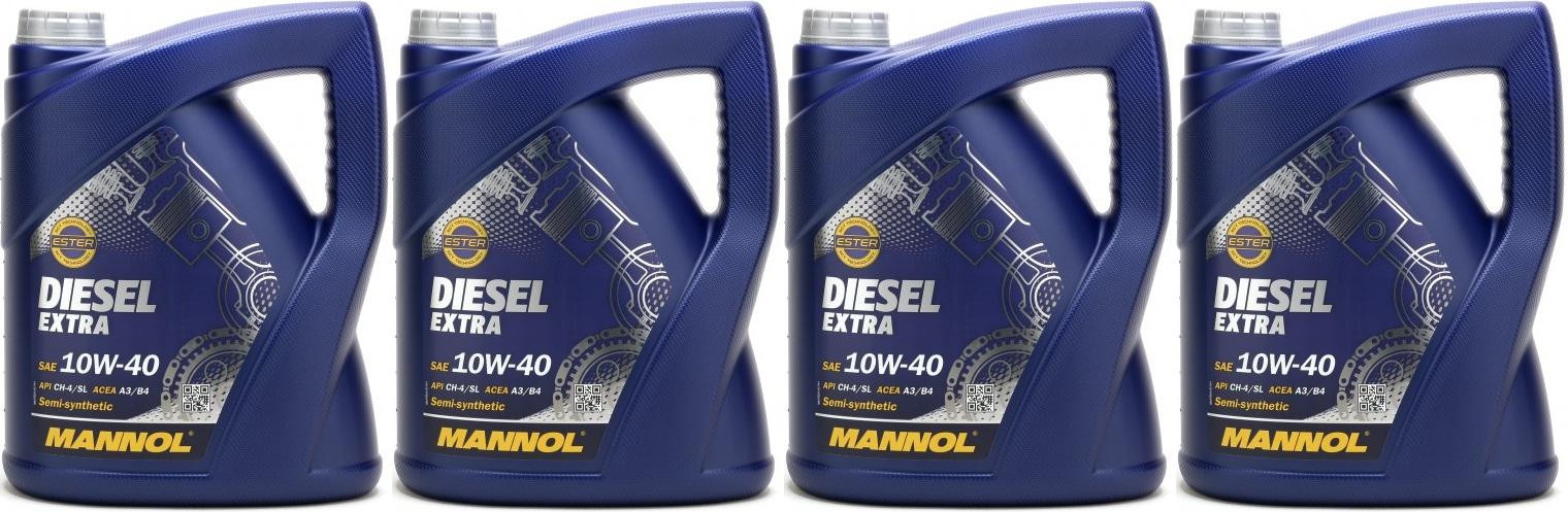 MANNOL Diesel Extra 10W-40 Motoröl 4x 5 = 20 Liter