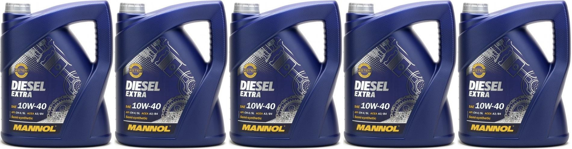 MANNOL Diesel Extra 10W-40 Motoröl 5x 5 = 25 Liter